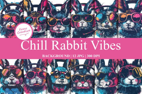 Chill Rabbit Vibes: Whimsical Backgrounds for Modern Projects