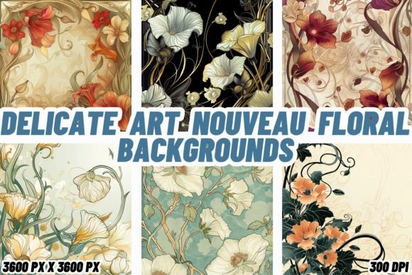 Delicate Art Nouveau Floral Backgrounds: A Design Guide