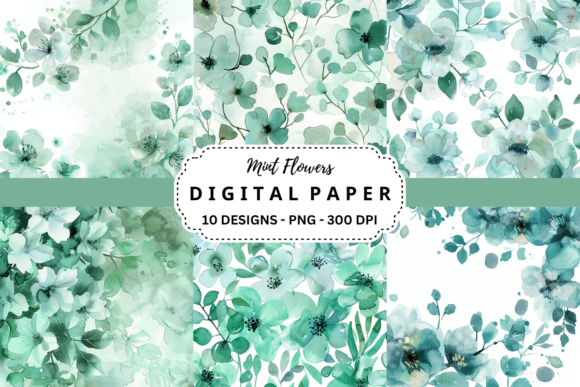 Mint Flowers Backgrounds: A Fresh Design Asset for Creatives