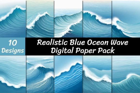 Realistic Blue Ocean Wave Backgrounds: Instant Visual Calm
