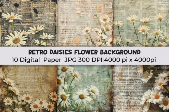 Retro Daisies Flower Backgrounds: A Design Asset for Modern Creativity