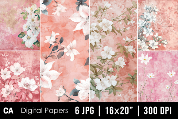 Timeless Appeal: Vintage Pink Floral Journal Backgrounds for Your Projects