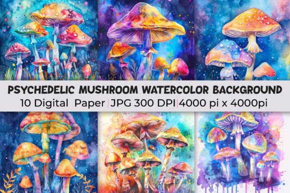 Transform Your Designs with Psychedelic Mushroom Backgrounds