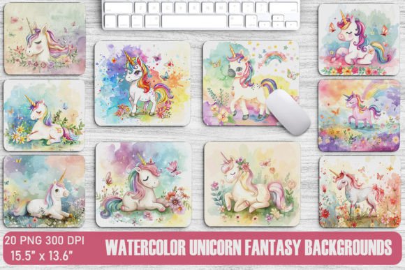Unleash Magic with Watercolor Unicorn Fantasy Backgrounds
