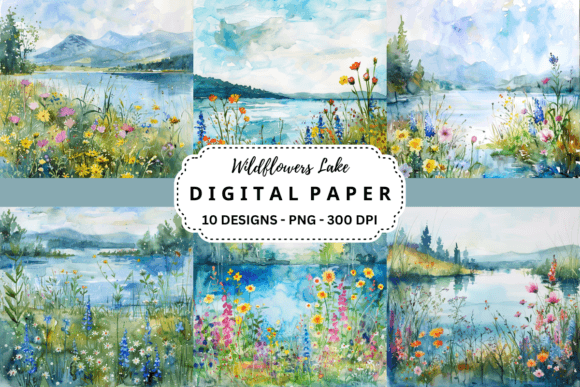 Wildflowers Lake Backgrounds: Nature's Canvas for Your Designs